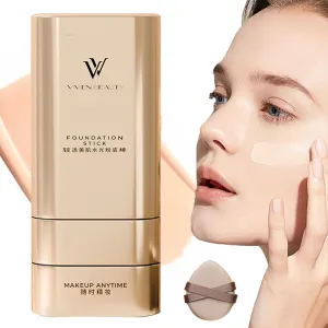 Vivien Beauty 2 in 1 Foundation Stick With Brush - Multi-use Makeup for All Skin Types, Longwear Natural Finish (#1 Fair Color, 20g)