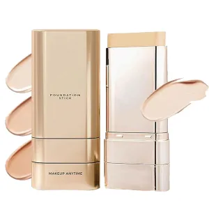 Vivien Beauty Foundation Stick, Vivien Beauty 2 in 1 Foundation Stick, Serum Boosted Skin Tint Balm with Brush, Brightens, Hydrates, Natural Finish Makeup (Ivory, 1 Fl Oz (Pack of 1))