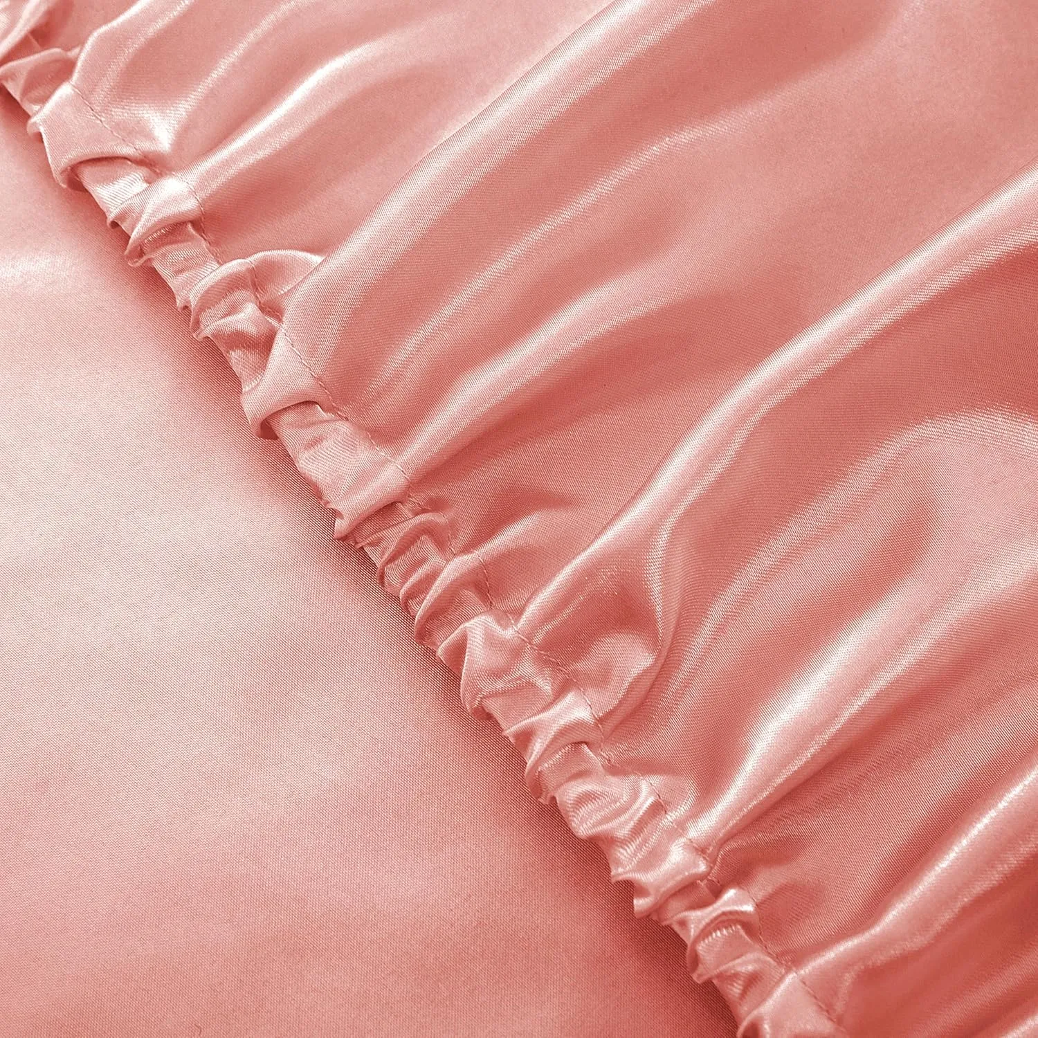 Vonty Satin Sheets Twin Silky Soft Satin Bed Sheets Blush Pink Sheet Set, 1 Deep Pocket Fitted Sheet   1 Flat Sheet   1 Pillowcases