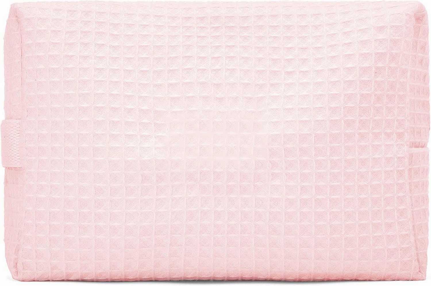 WEDDINGSTAR Women's Large Cotton Waffle Makeup Bag - Blush Pink