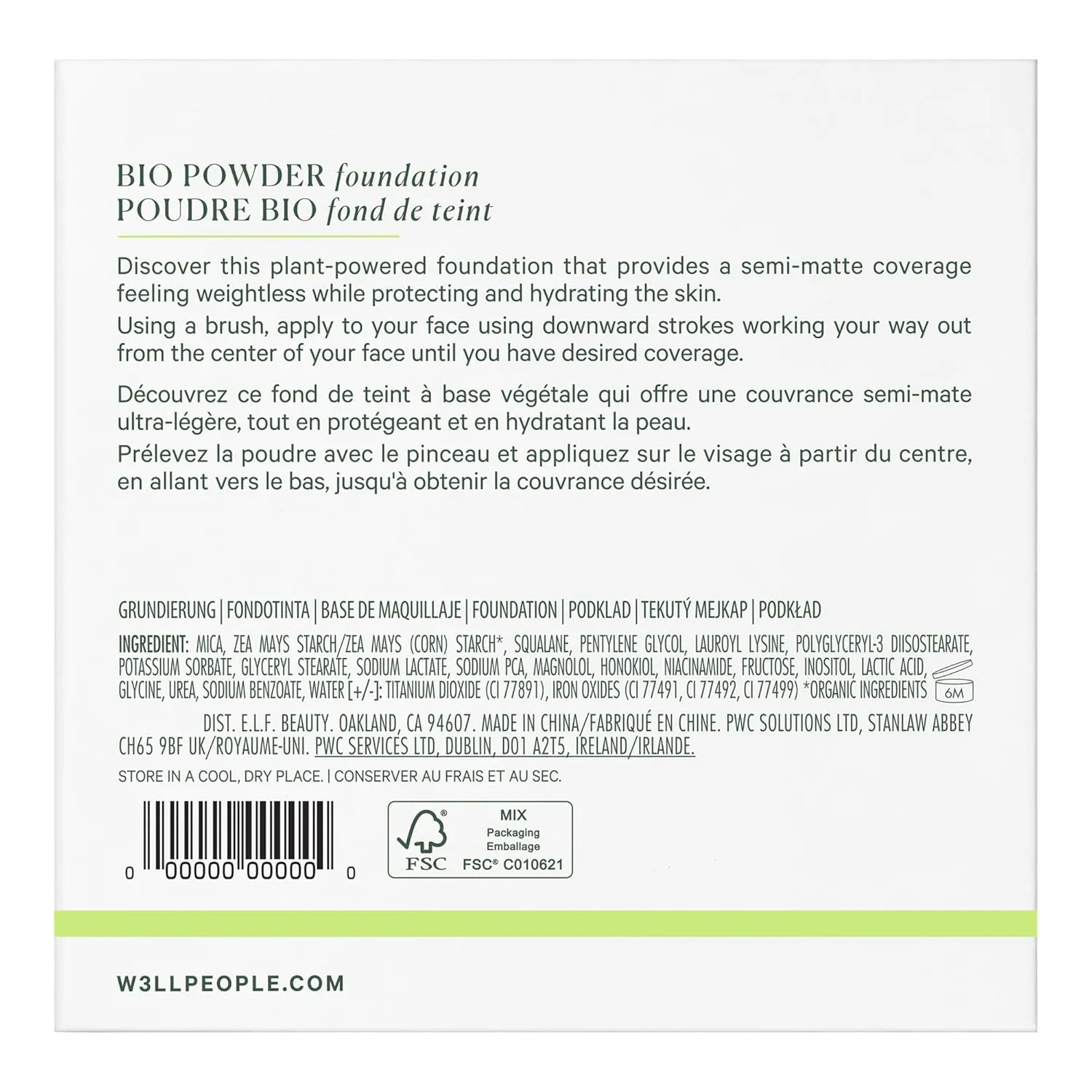 Well People Bio Powder Foundation, Lightweight & Hydrating Foundation For Perfecting & Smoothing Skin, Semi-Matte Finish, Vegan & Cruelty-free, 7W