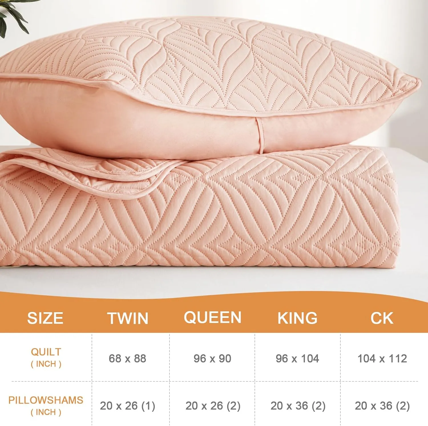 Whale Flotilla Elegant Extra Soft Quilts Queen Size, 3-Piece Lightweight Modern Geometric Full Queen Quilt Bedding Sets Bedspread Coverlet for All Seasons, Blush Pink