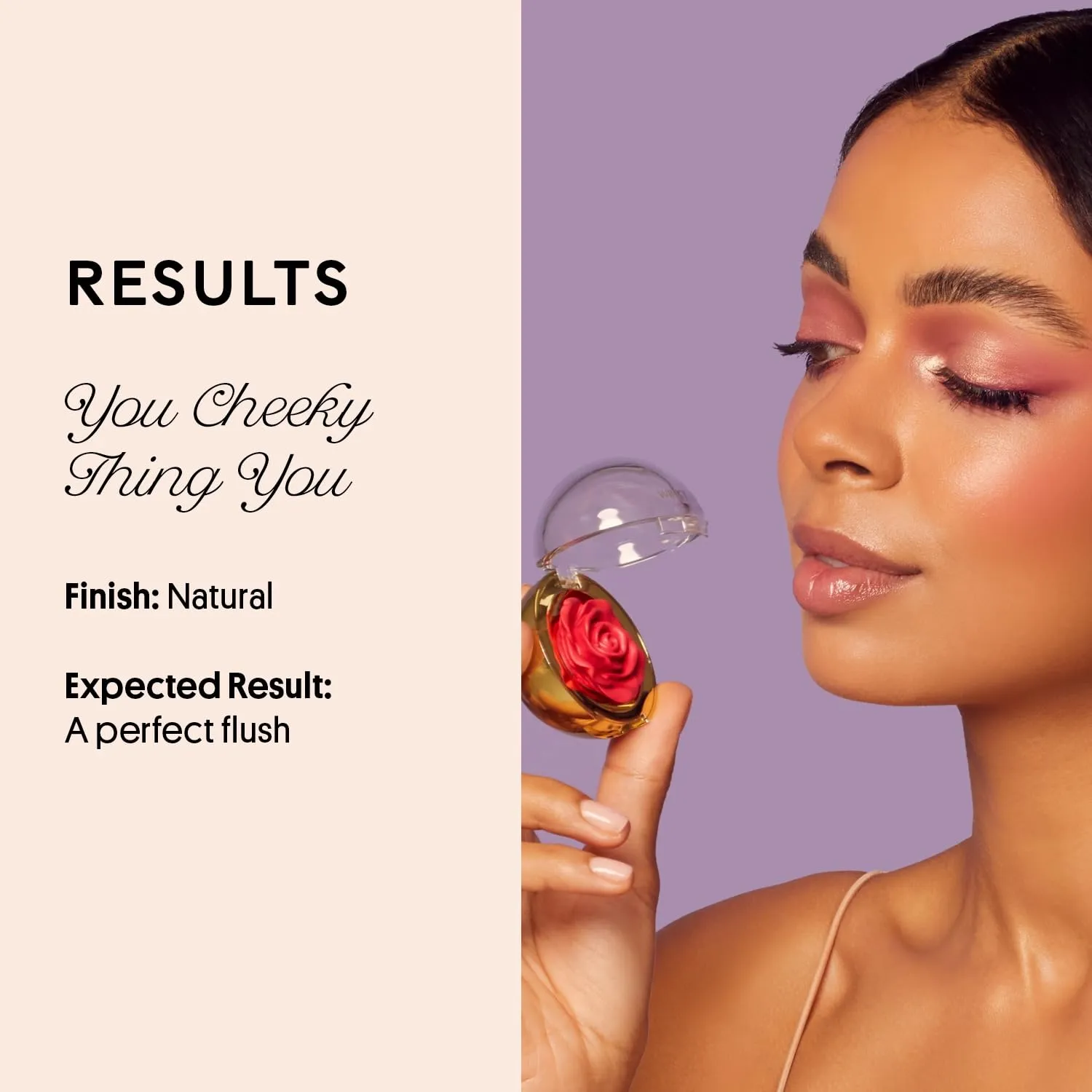 Winky Lux Cheeky Rose, Cream Blush for Cheeks, Flower Blush with Vitamin E, Makeup Blush and Flower Makeup, Pink Tea Time