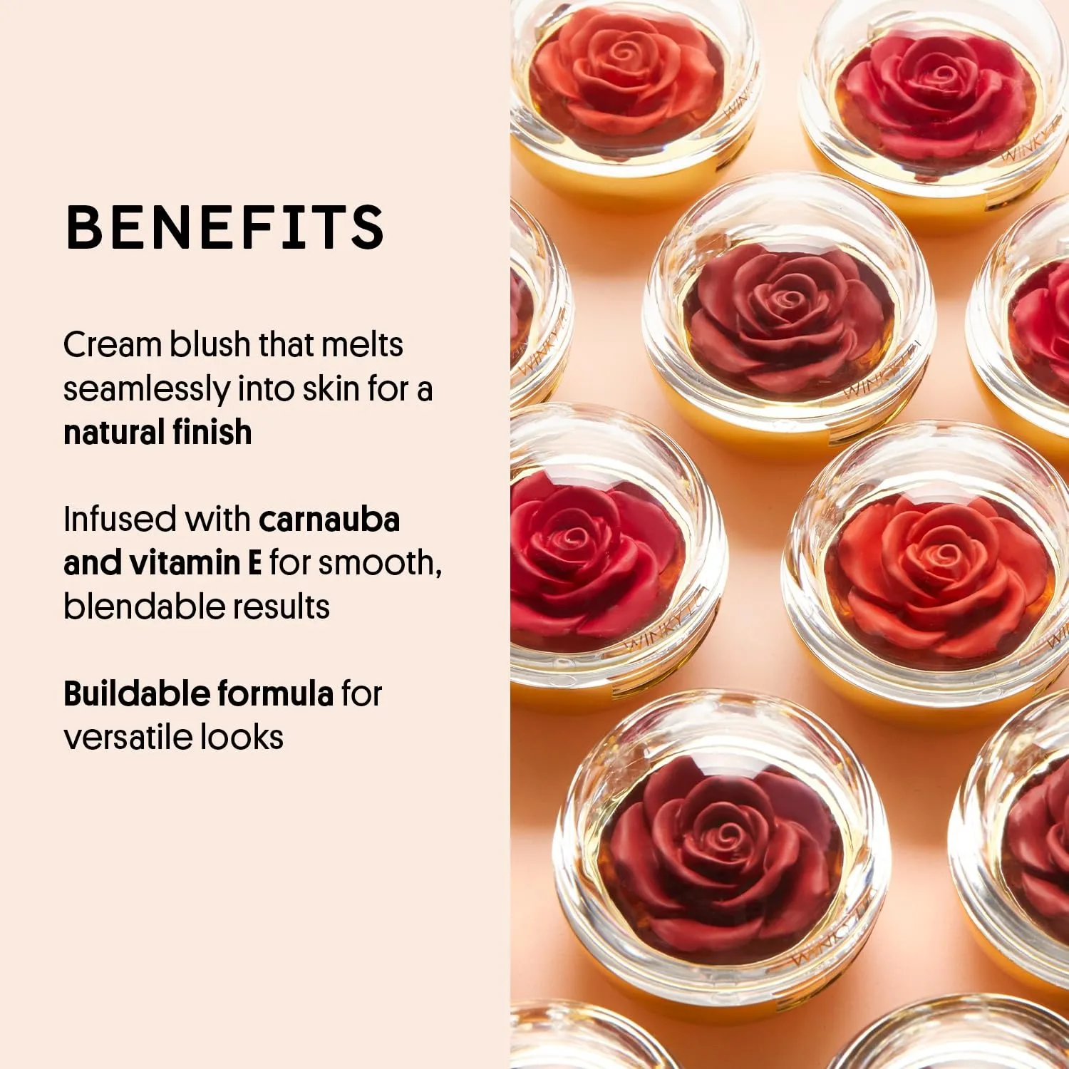 Winky Lux Cheeky Rose, Cream Blush for Cheeks, Flower Blush with Vitamin E, Makeup Blush and Flower Makeup, Pink Tea Time