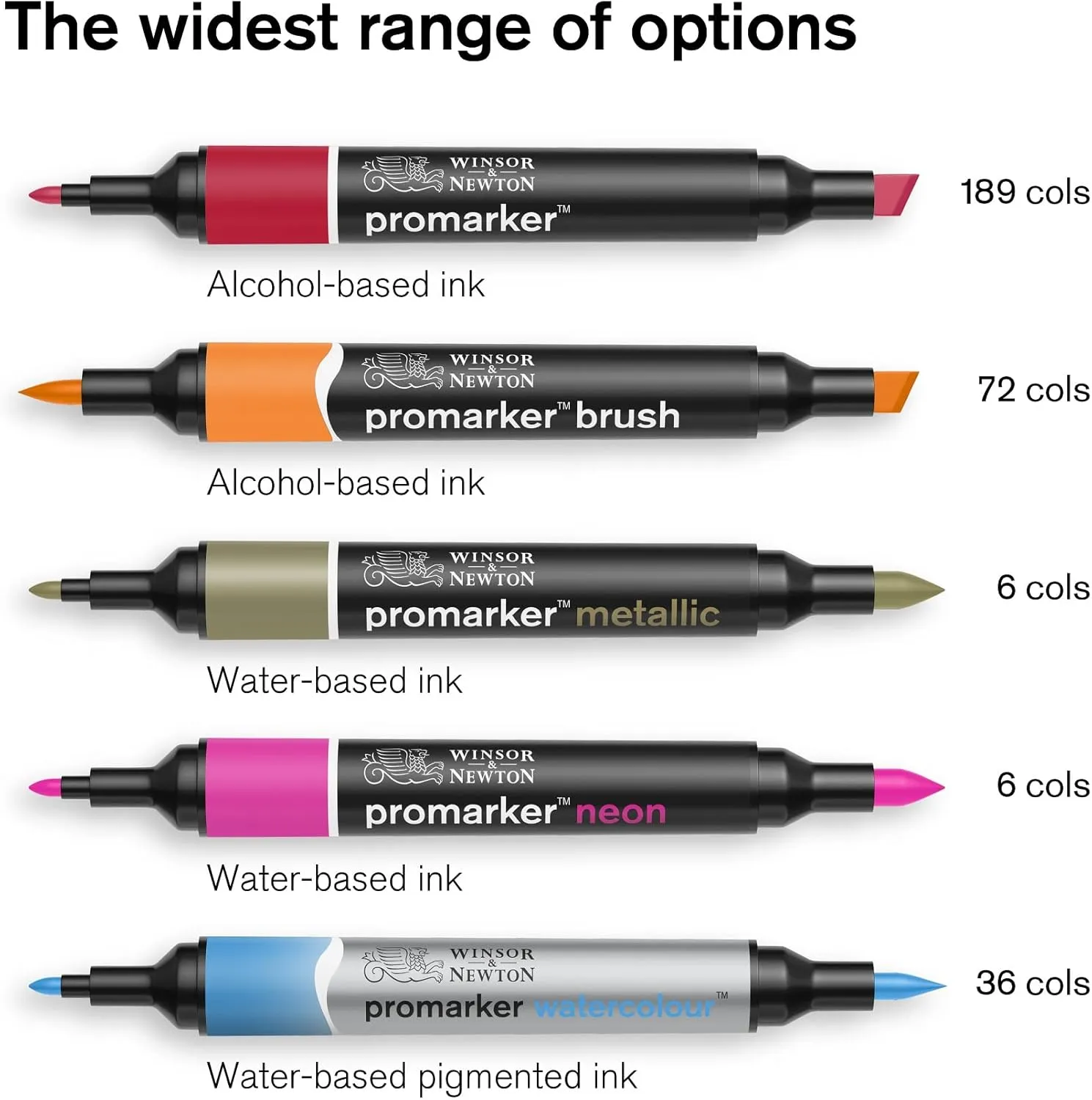 Winsor & Newton ProMarker Brush Set, 6 Count, Skin Tones