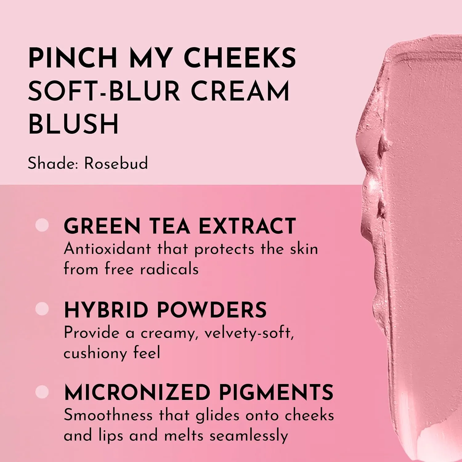 Women's Pinch My Cheeks Soft-Blur Cream Blush, Rosebud, Pink, 0.18 Ounce