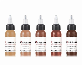 Xtreme Inks Flesh Tone Set, Unlock Realistic Skin Colors, Expertly Crafted Collection for Lifelike Tattoo Artistry, Perfect Blend of Hues, Expertly Formulated (1/2 oz)