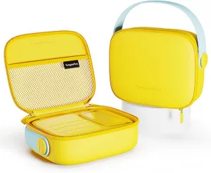Yellow Makeup Case – Macaron Color Hard Shell Cosmetic Travel Case with Compartments, Waterproof & Durable, Portable Organizer for Make up, Skincare, and Accessories (Sunshine Yellow)