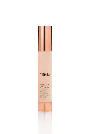 YENSA Serum Foundation Makeup - Super Silk Full Coverage Foundation Enriched with Peptides, Vitamin C & Ferulic Acid to Help Reduce Fine Lines, Wrinkles & Dark Circles - Light 2 (1 oz)