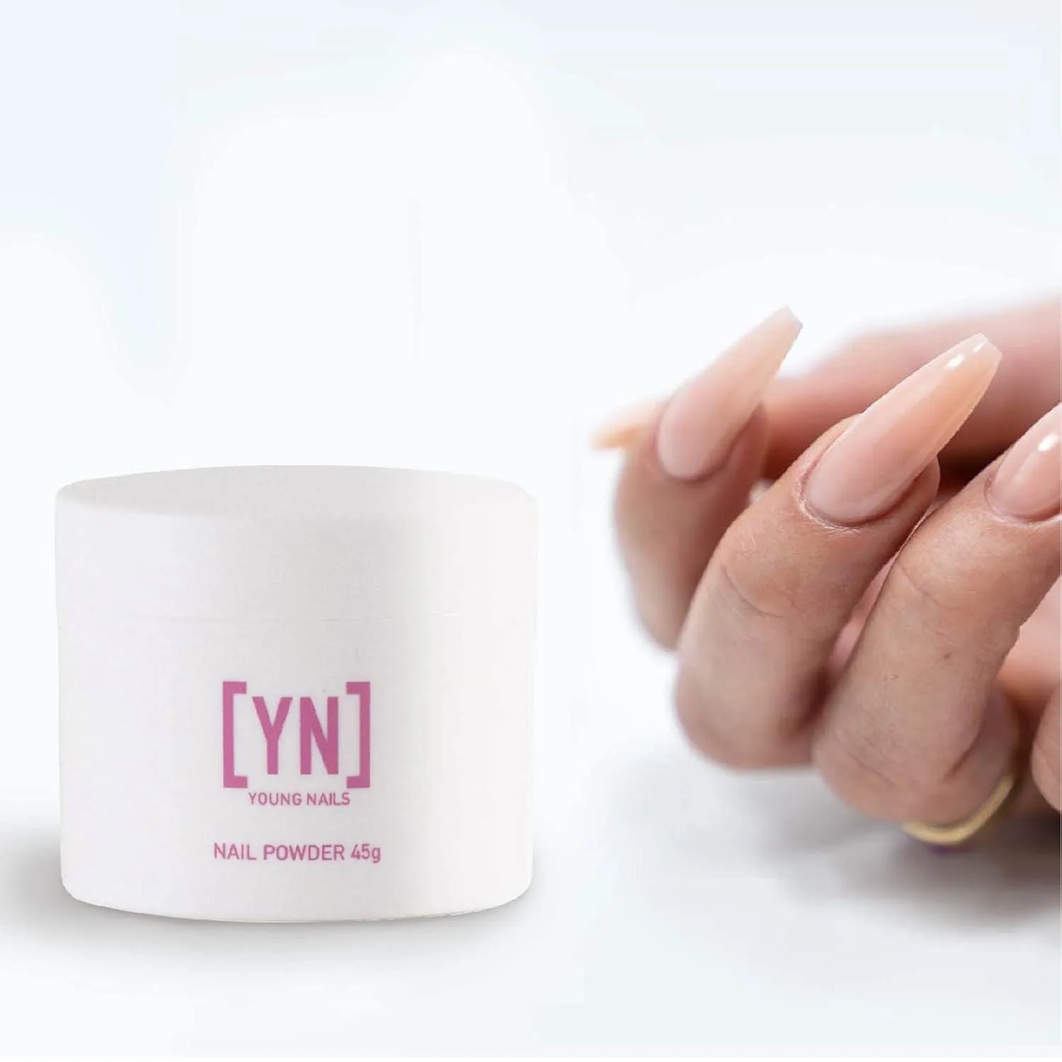 Young Nails Acrylic Cover Powder - Self-Leveling Acrylic Nail Powder, Clear Nude Pink White Acrylic Powder for Nail Extenstion, Professional Grade, Superior Adhesion, Color - Blush, 45g